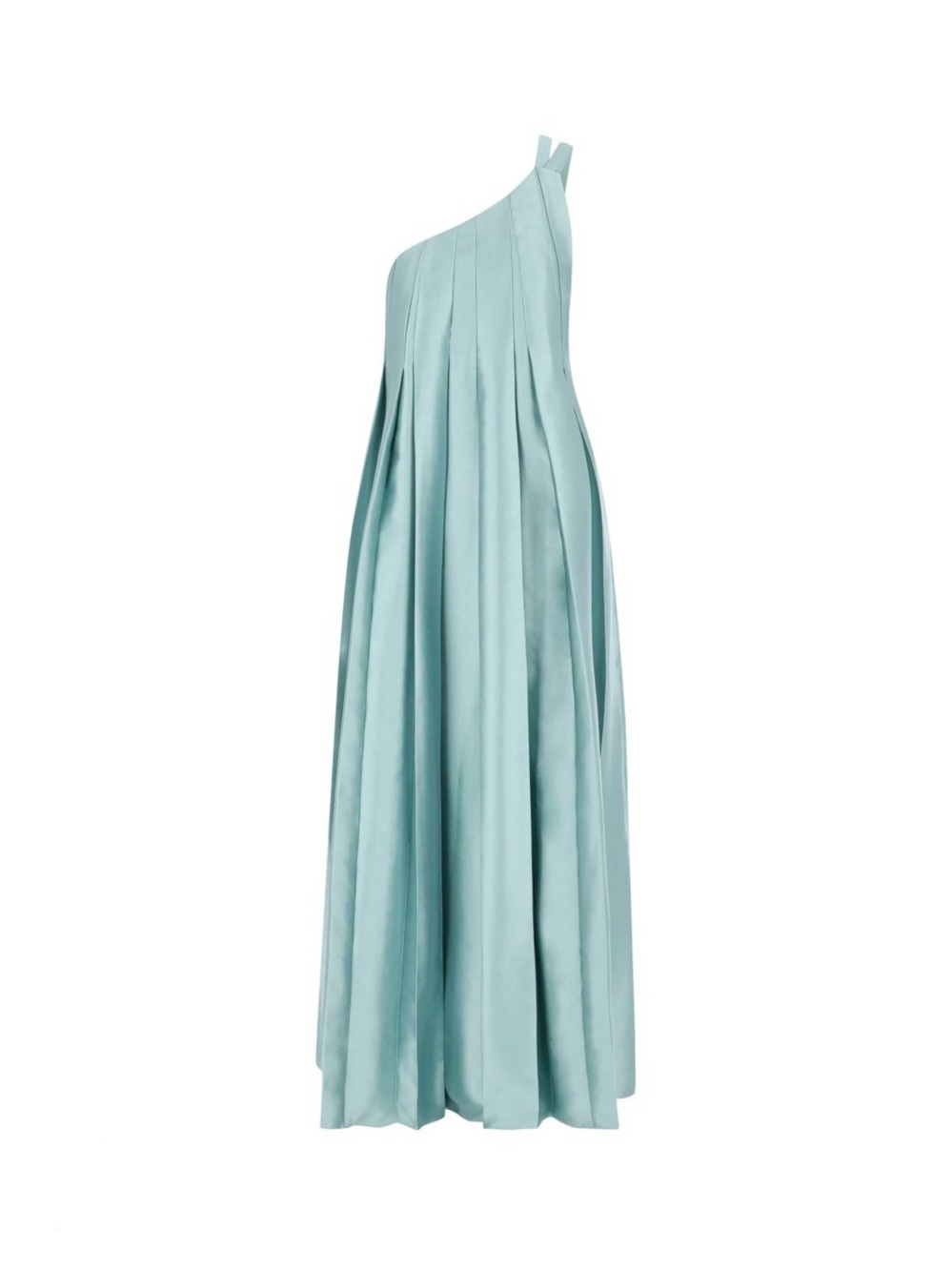 NWT Maison Armory One-Shoulder Maxi Dress, “On A Stroll” Gown in Dusty Blue - Picture 3 of 7